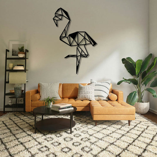 FLAMINGO ON ONE LEG METAL WALL ART