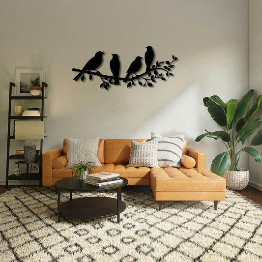 Chitter Chatter Birds Chirping / Talking Metal Wall Art Frame