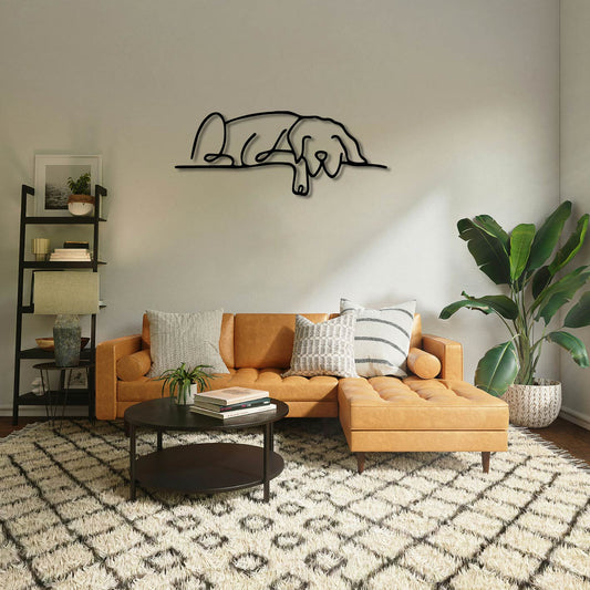 Sleepy Dog Metal Wall Art Frame