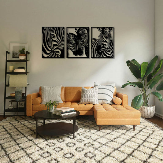 Zebra Set Metal Wall Art Frame
