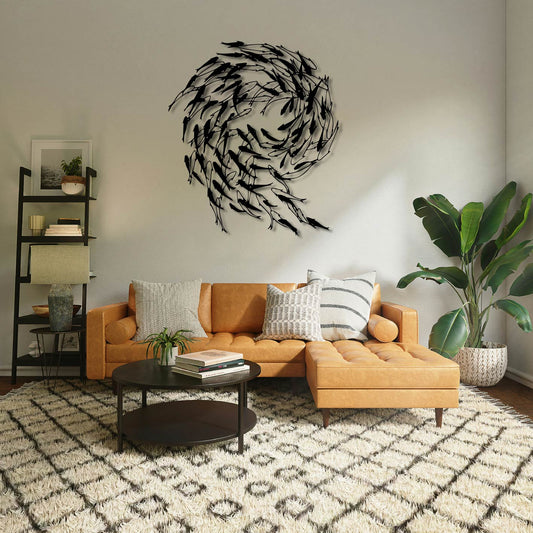 Koi Fish Metal Wall Art Frame