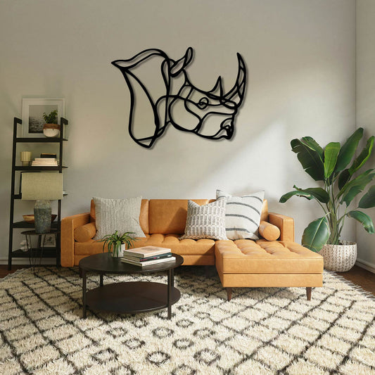 Rhino Lined / Lines Metal Wall Art Frame