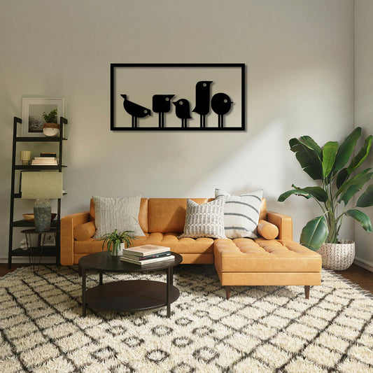 Birds In A Wall \ Perch Metal Wall Art Frame