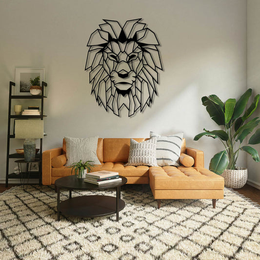 African Lion Metal Wall Art Frame