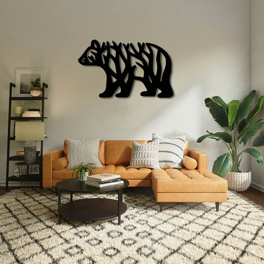 Grizzly Bear Textured Metal Wall Art Frame
