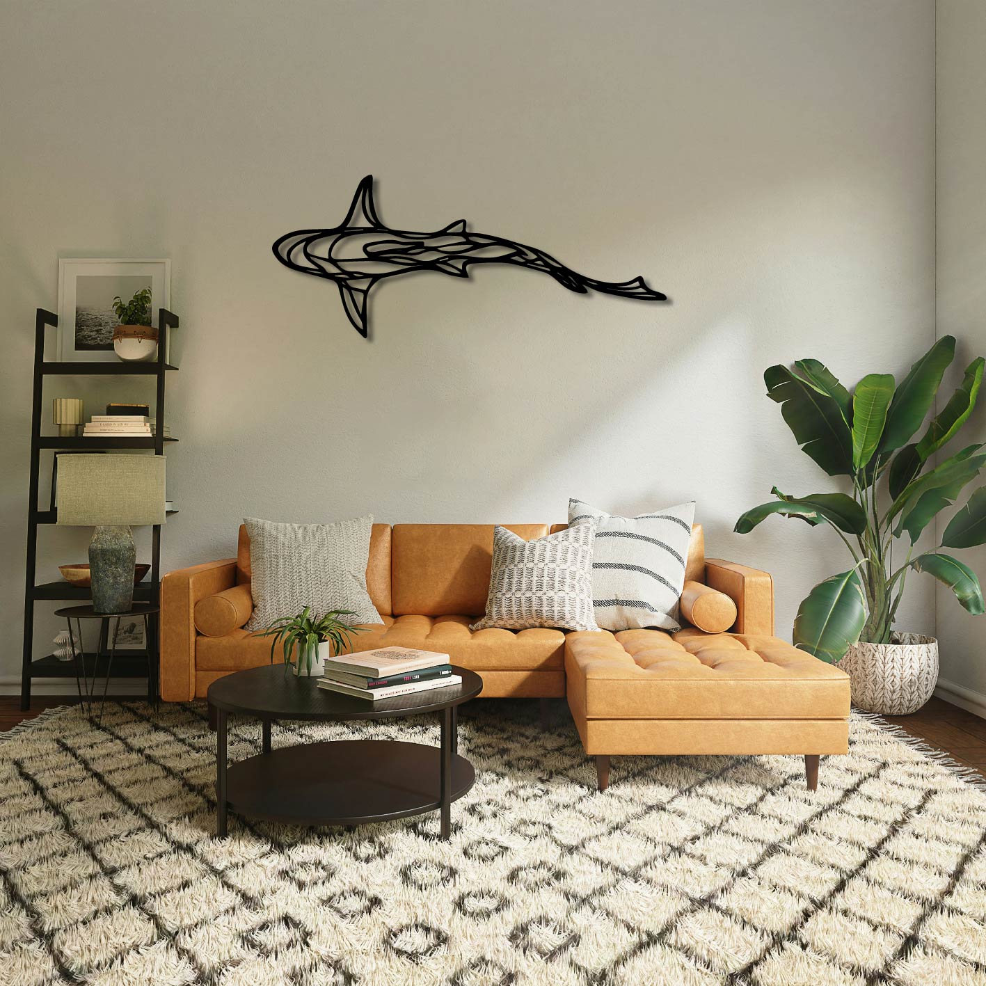 Shark Metal Wall Art Frame