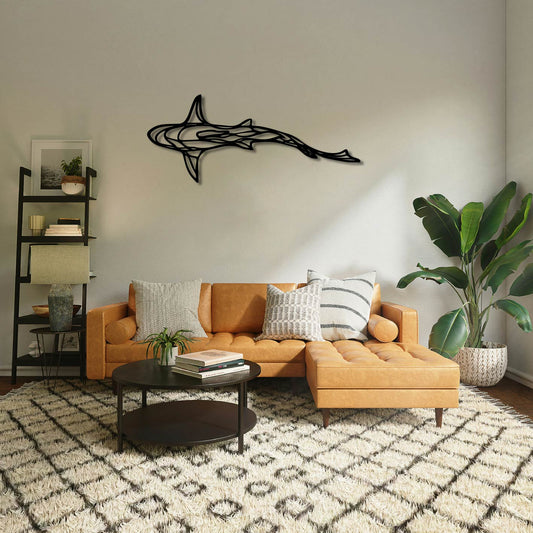 Shark Metal Wall Art Frame