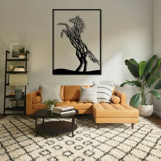 HORSE TREE METAL WALL ART
