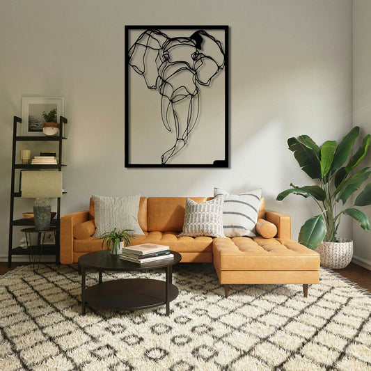 ELEPHANT FRAME METAL WALL ART
