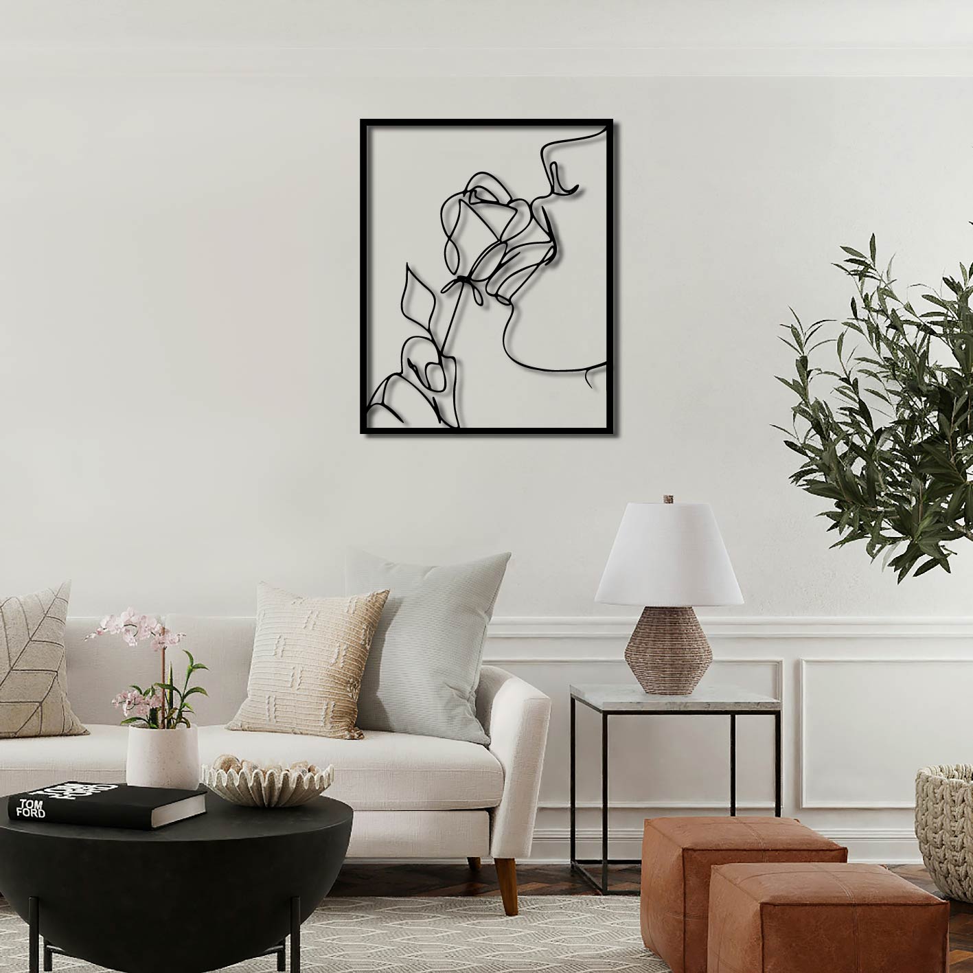 Rose Metal Wall Art Frame