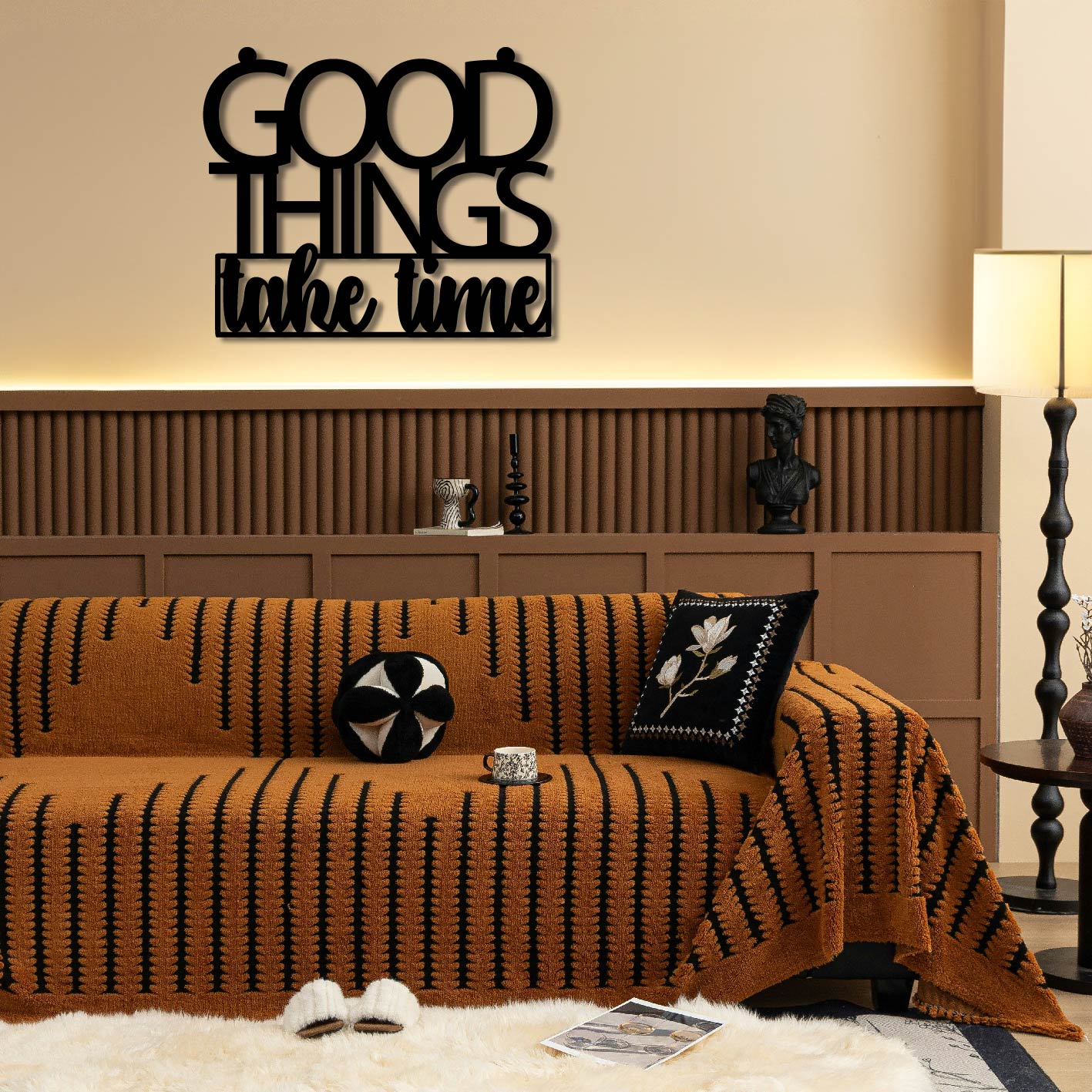 GOOD THINGS TAKE TIME METAL WALL ART