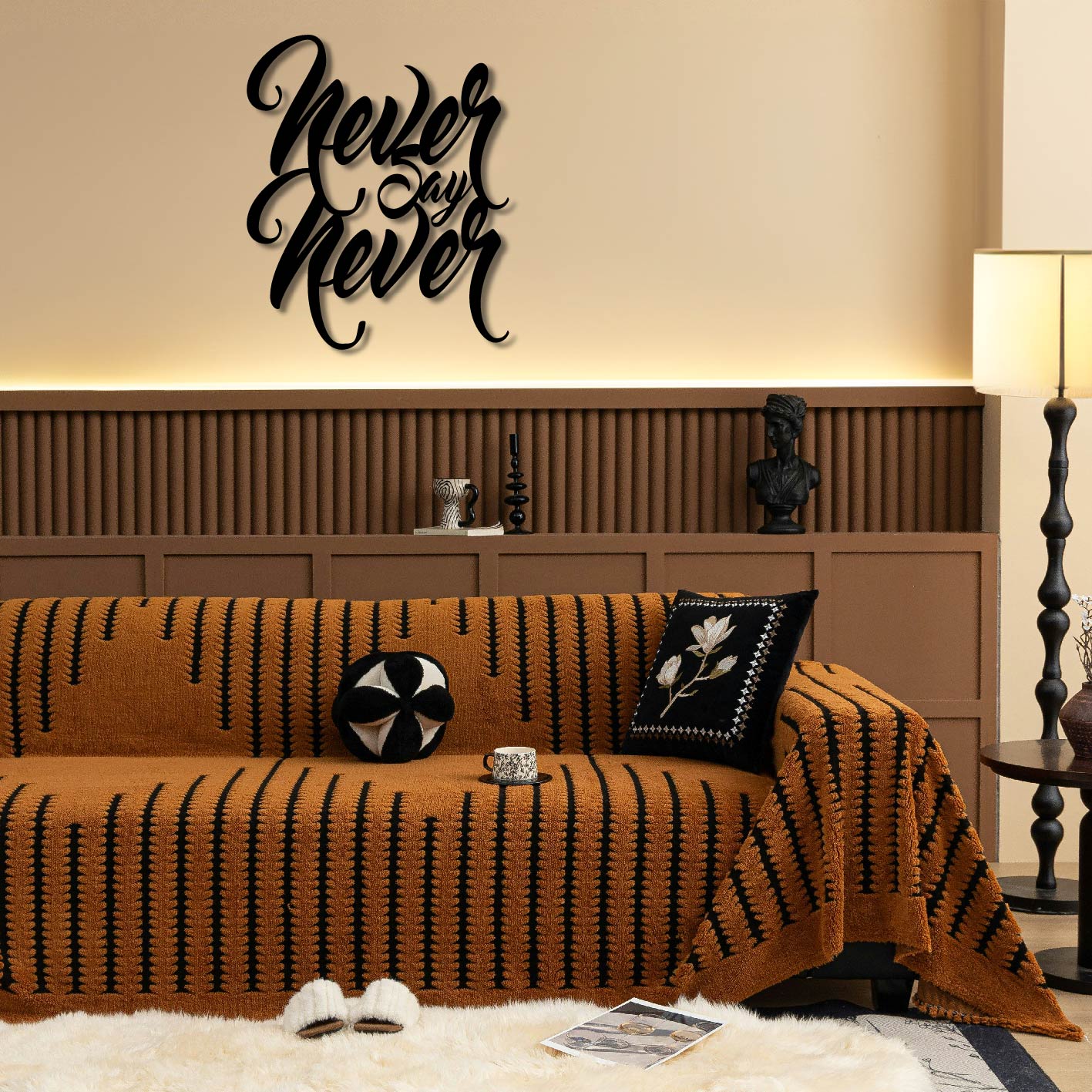 NEVER SAY NEVER METAL WALL ART