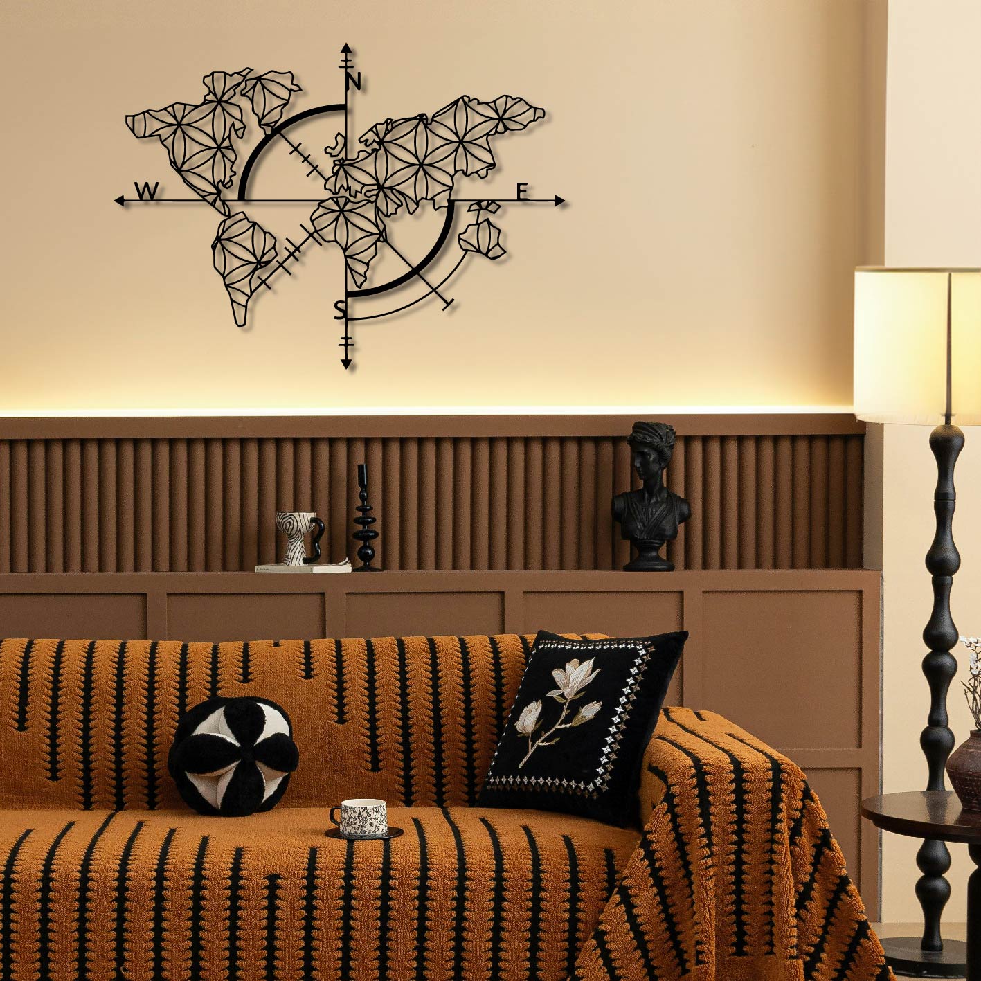 MAP OF LIFE METAL WALL ART