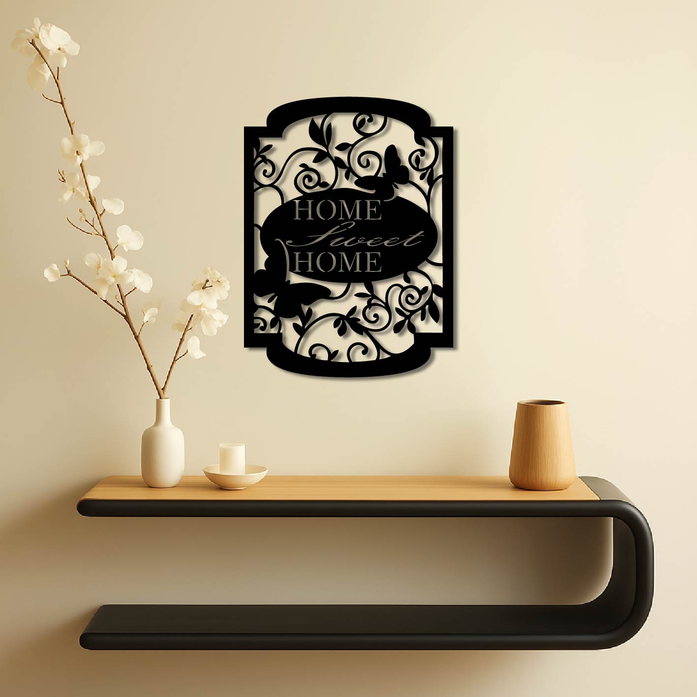 HOME SWEET HOME SIGN METAL WALL ART