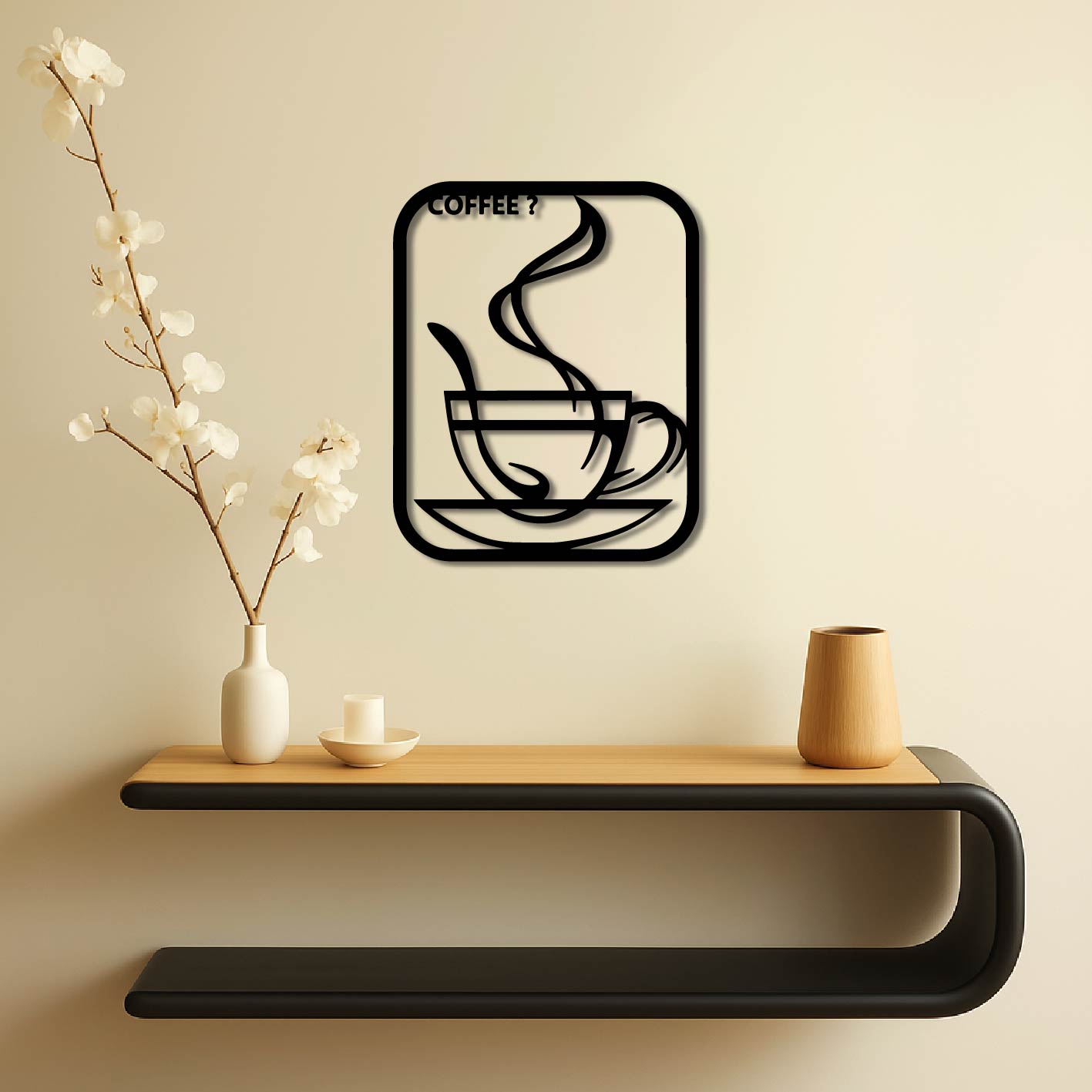 COFFEE ANYONE METAL WALL ART