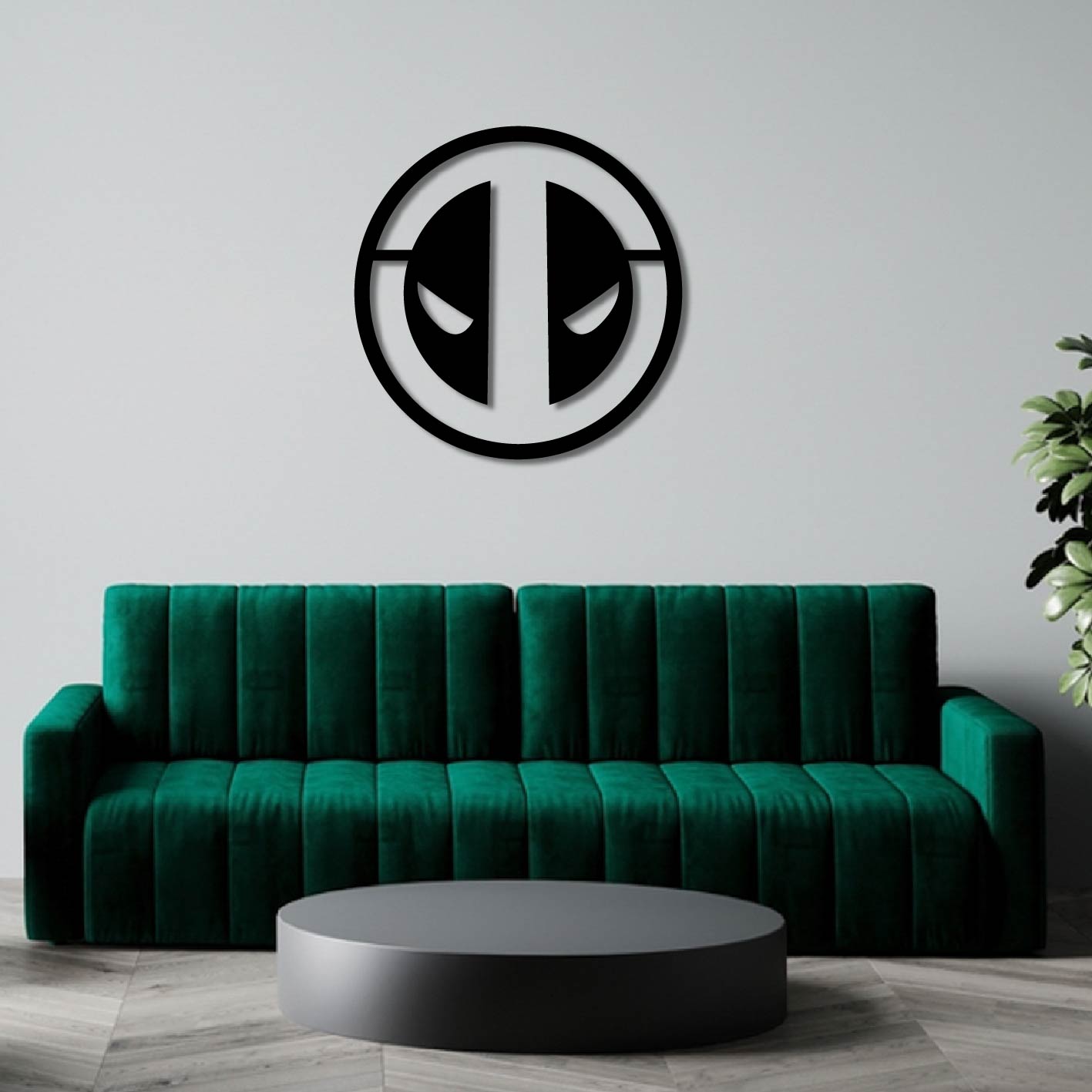 DEADPOOL ROUND LOGO METAL WALL ART