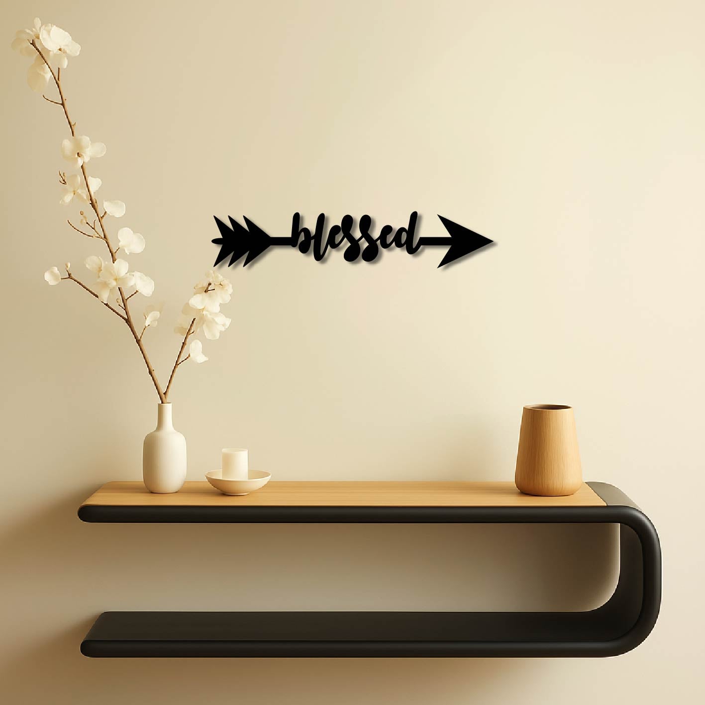 BLESSED ARROW SIGN METAL WALL ART