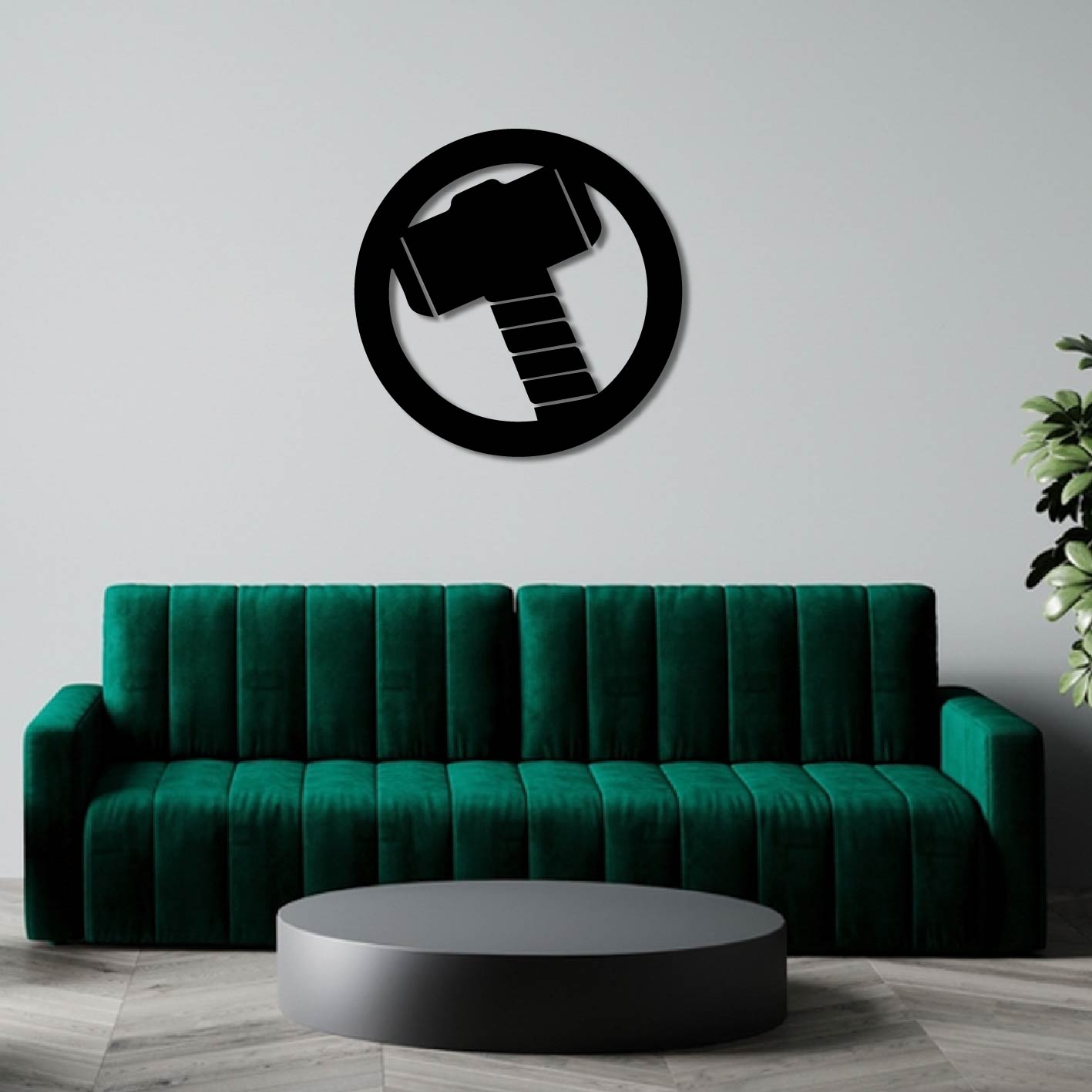 THOR HAMMER LOGO METAL WALL ART