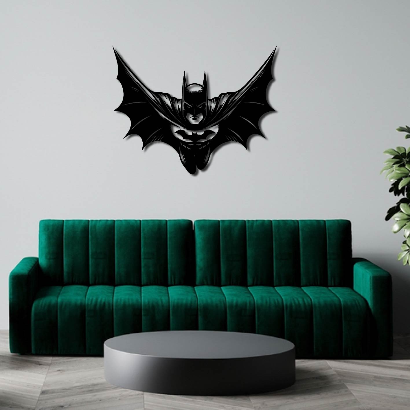 BATMAN FLYING FRONT PERSPECTIVE METAL WALL ART