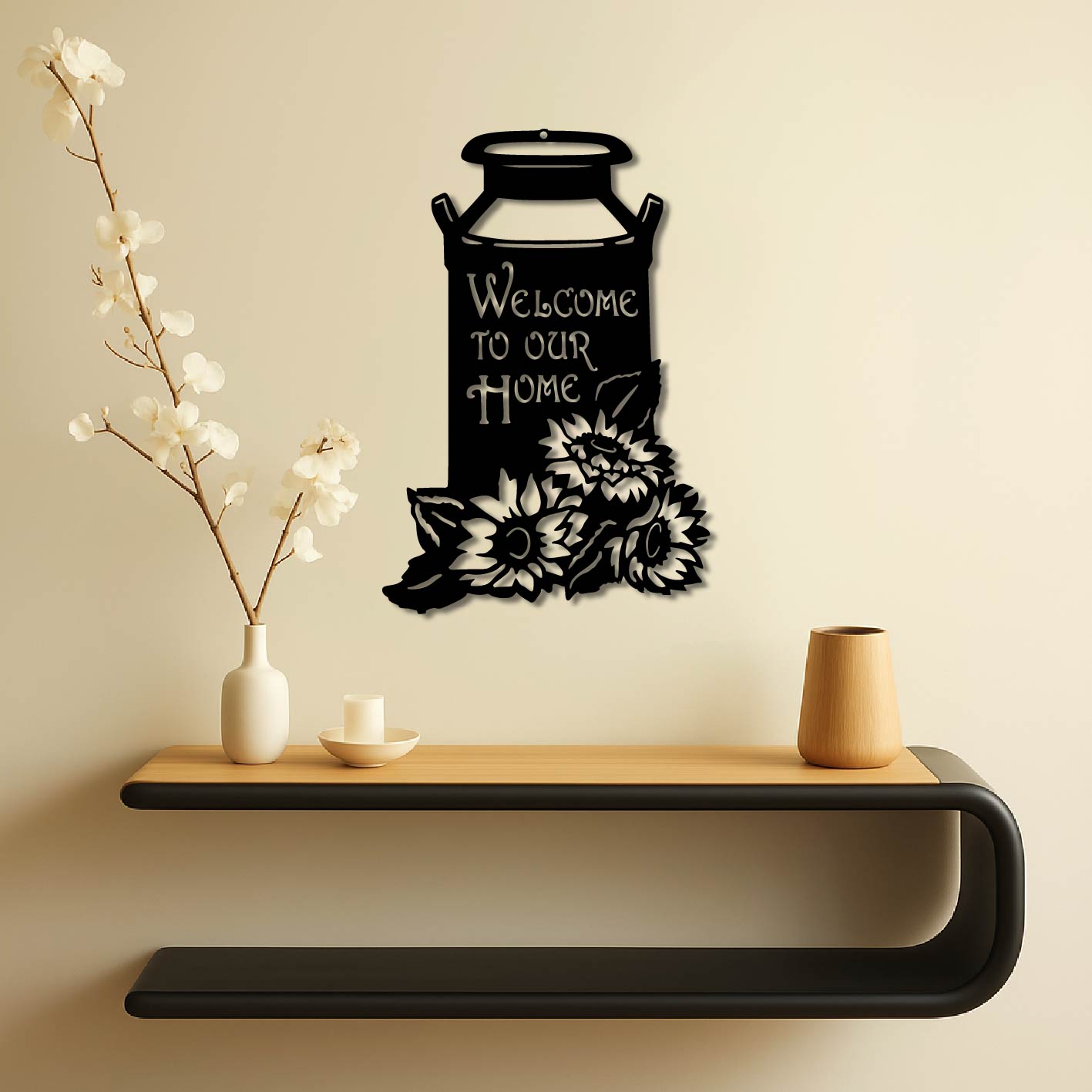WELCOME TO OUR HOME CAN SIGN METAL WALL ART