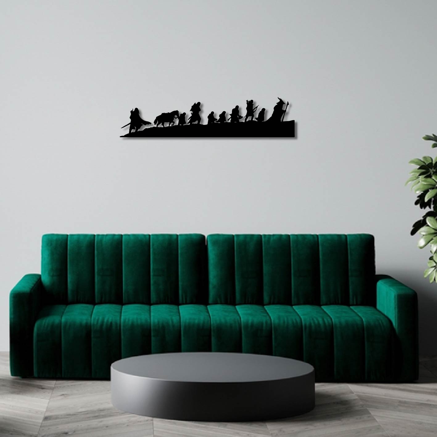 LORD OF THE RINGS FELLOWSHIP SILHOUETTE METAL WALL ART