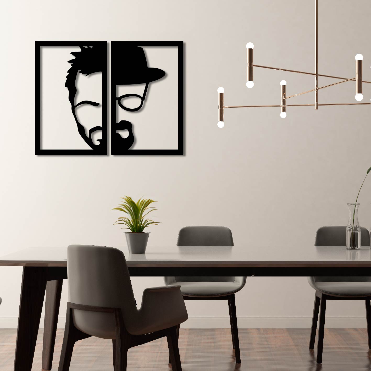 2 PIECE BREAKING BAD METAL WALL ART