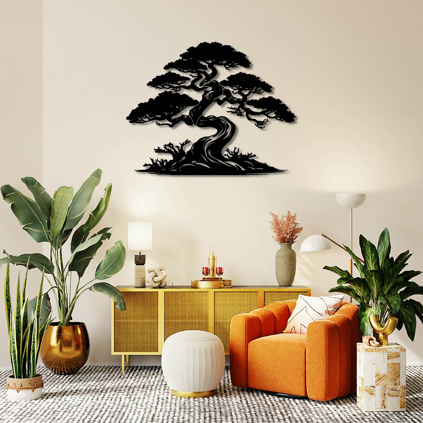 BONSAI TREE METAL WALL ART