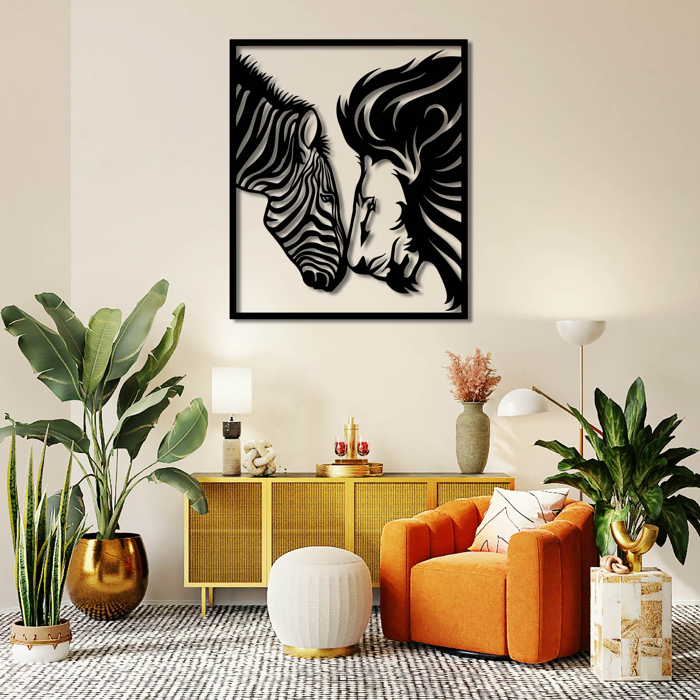 THE BEAST WITH HIS PREY METAL WALL ART