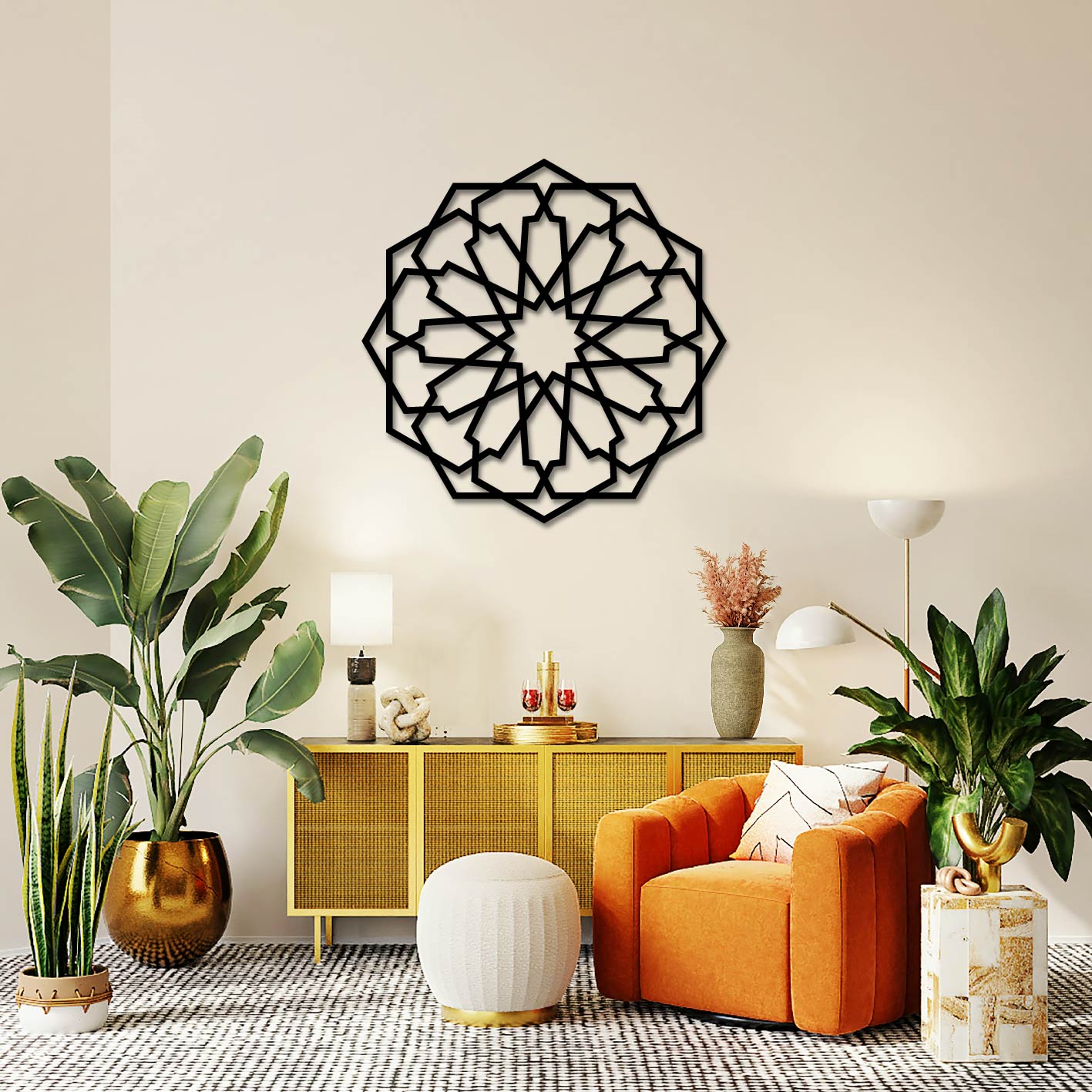 ISLAMIC GEOMETRIC DESIGN METAL WALL ART