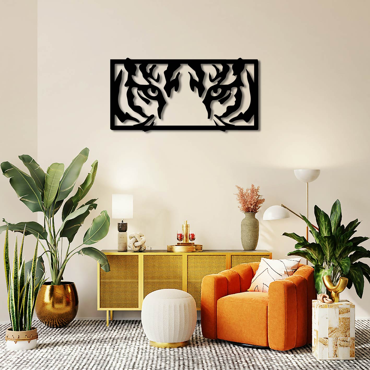 Tiger Eyes (Eye Of The Tiger) Metal Wall Art Frame