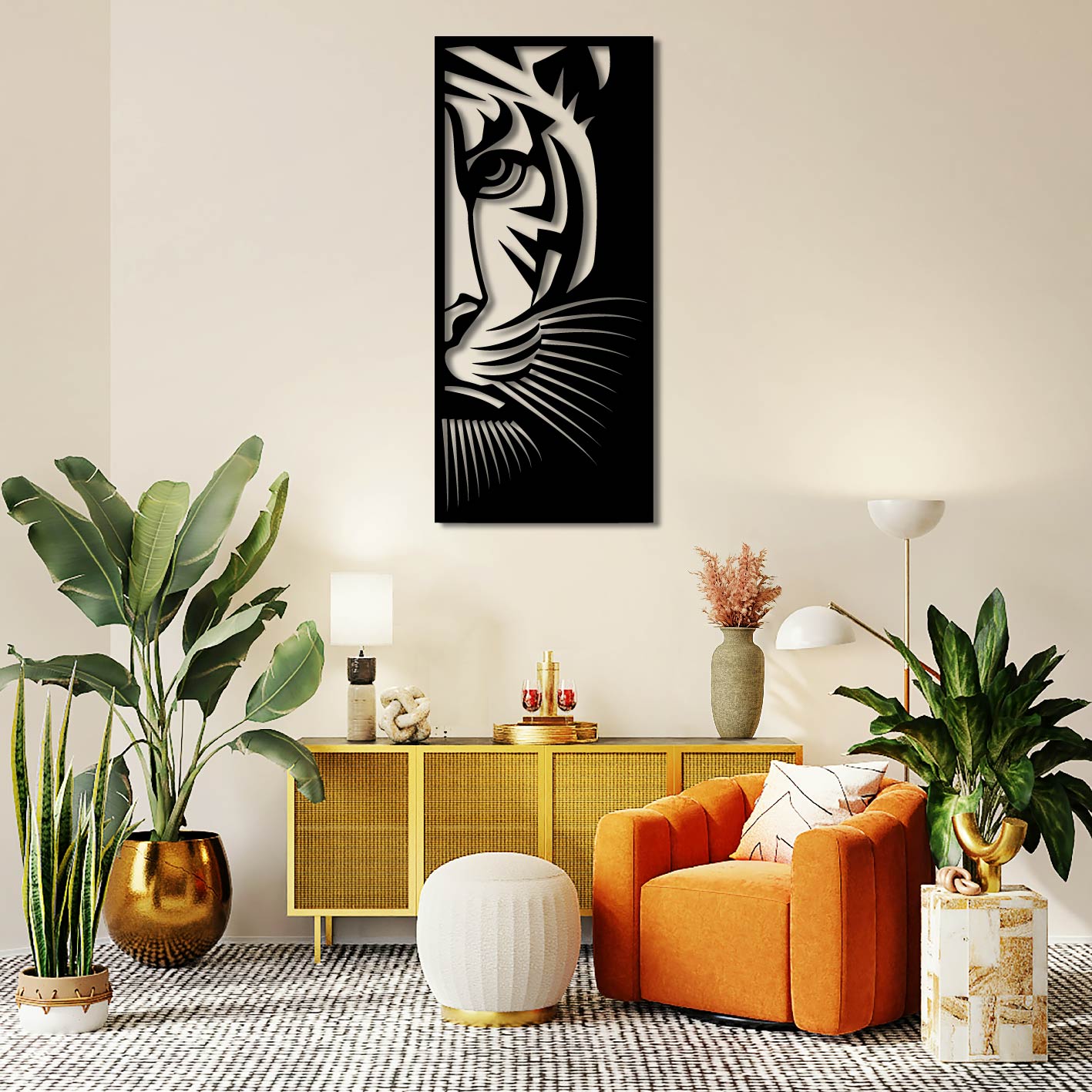 TIGER PORTRAIT METAL WALL ART
