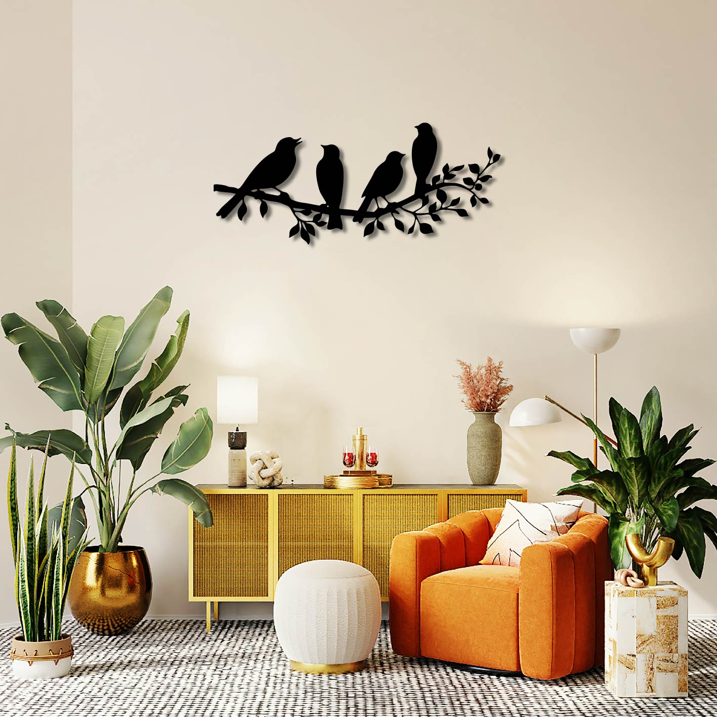 Chitter Chatter Birds Chirping / Talking Metal Wall Art Frame