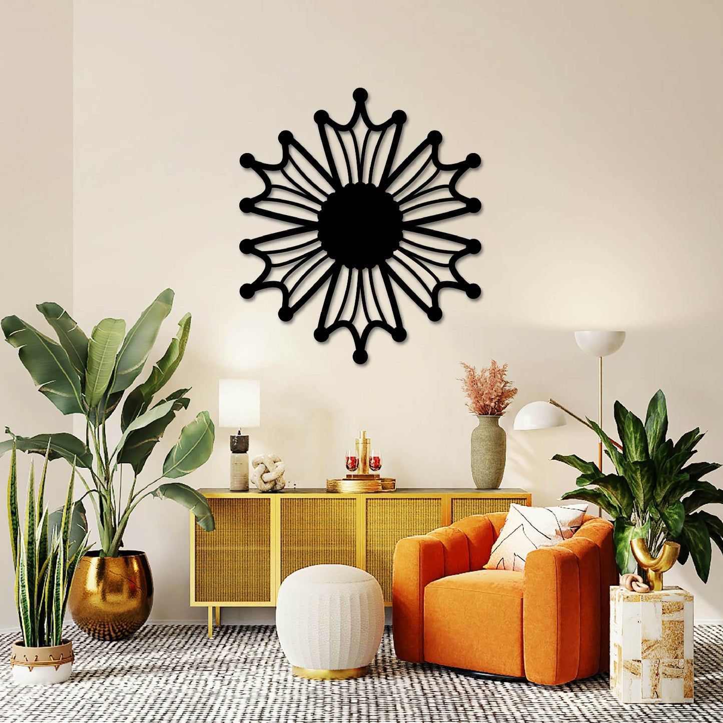 FLOWER MANDALA METAL WALL ART