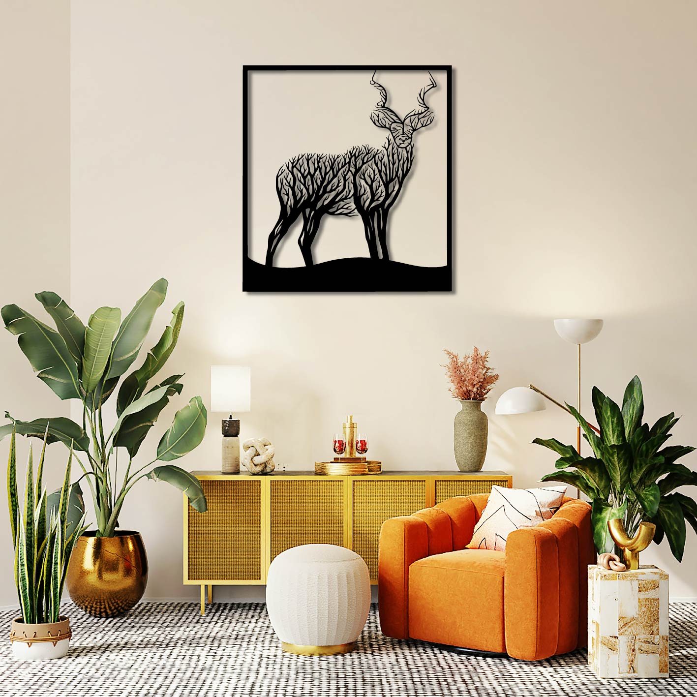 KUDU TREE METAL WALL ART