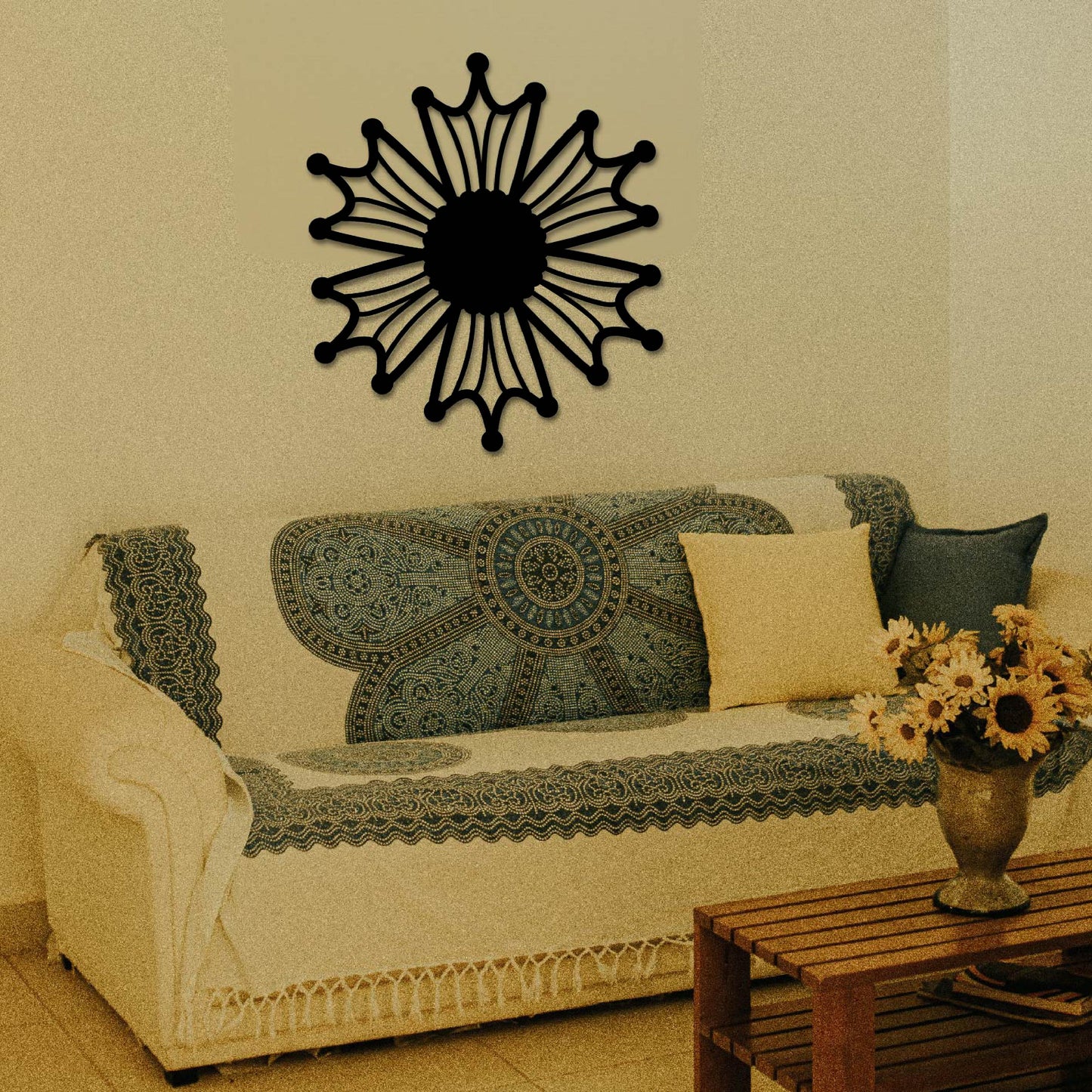 FLOWER MANDALA METAL WALL ART