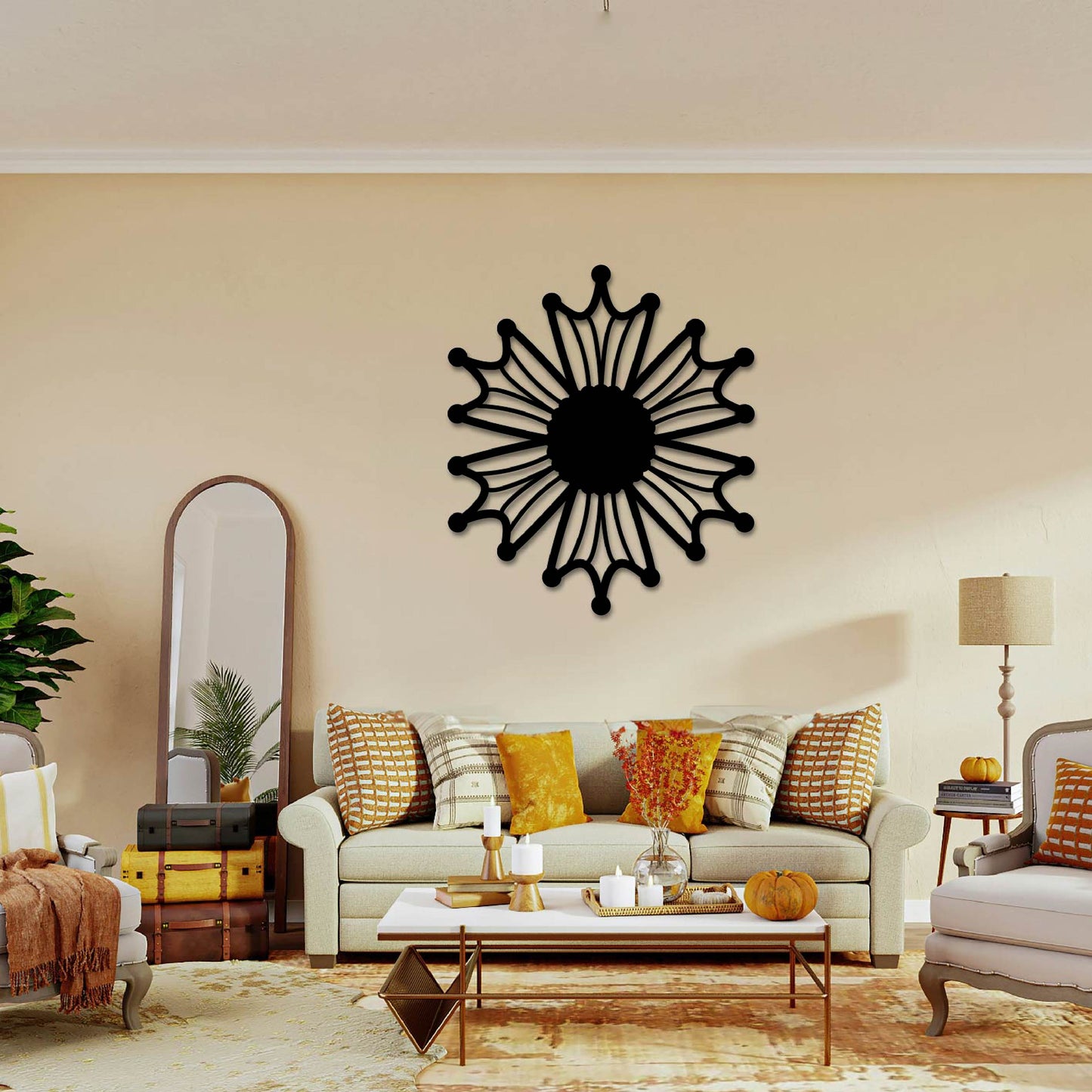 FLOWER MANDALA METAL WALL ART