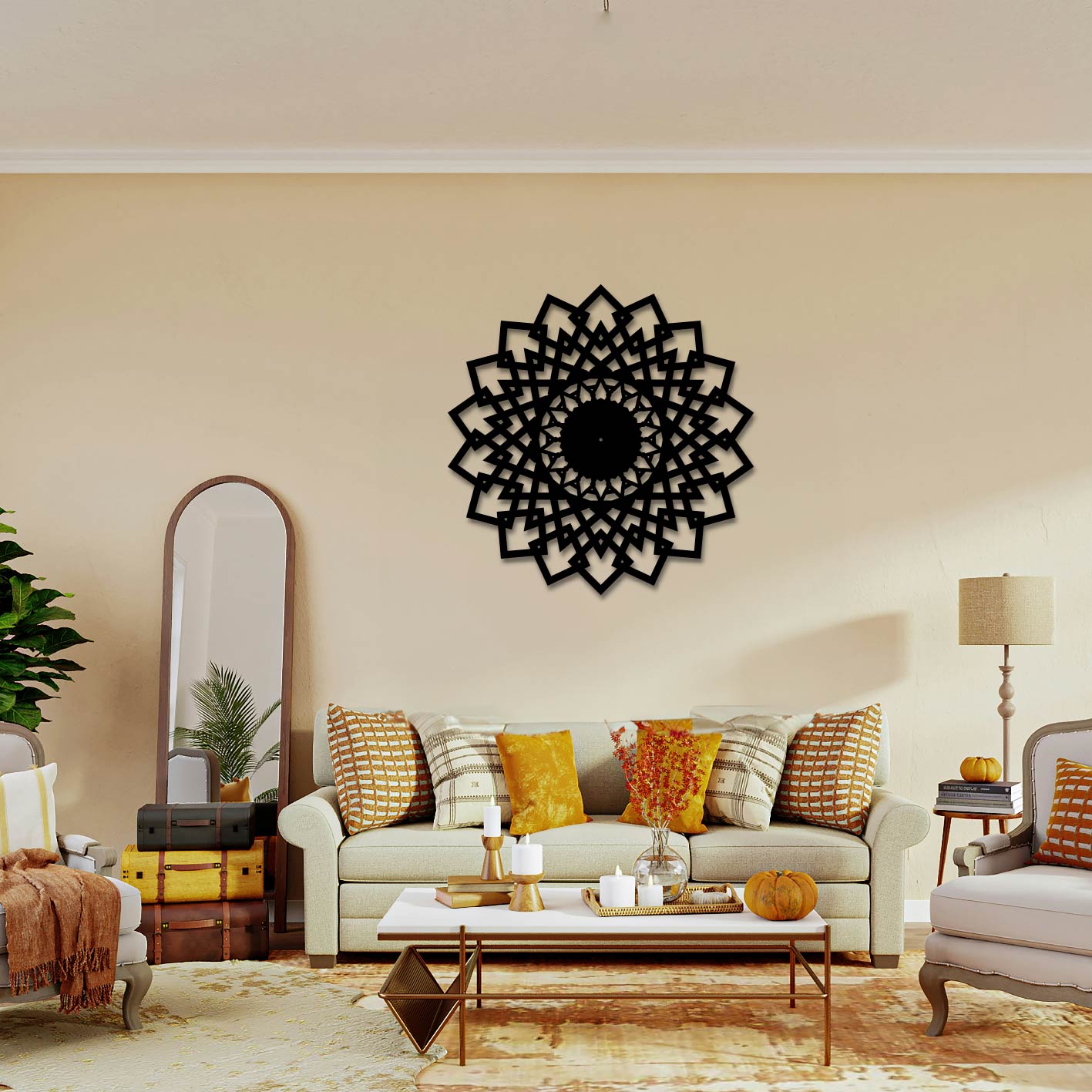 GEOMETRIC MANDALA METAL WALL ART
