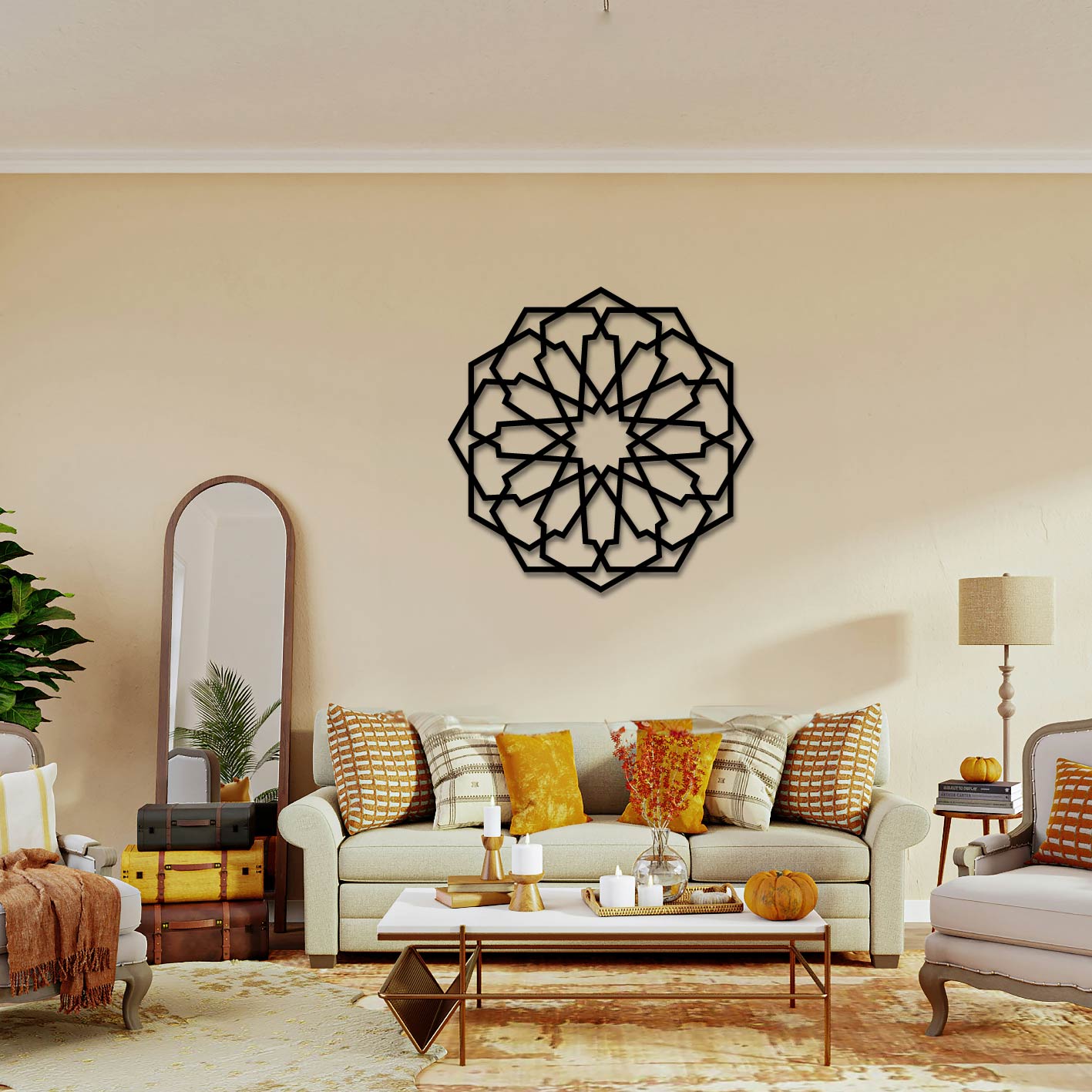 ISLAMIC GEOMETRIC DESIGN METAL WALL ART