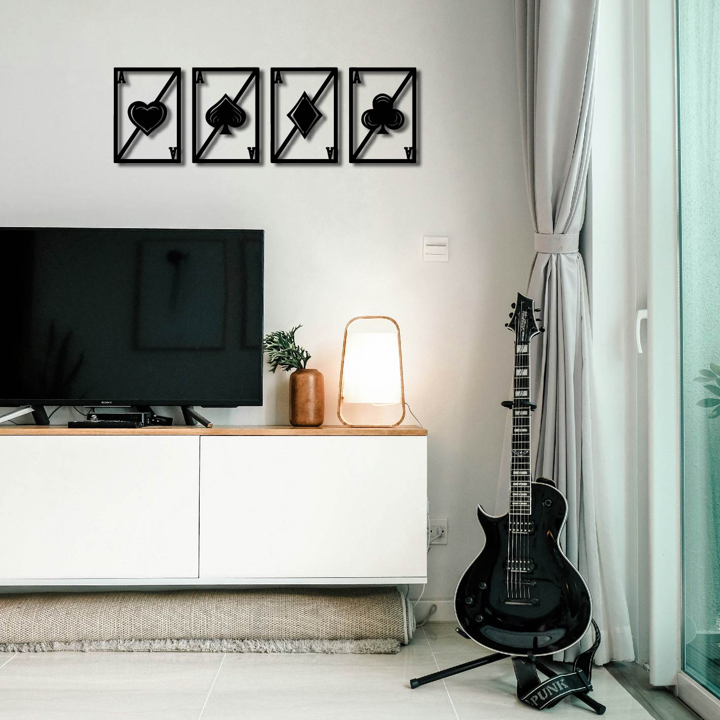 4 PIECE SET OF CARDS METAL WALL ART