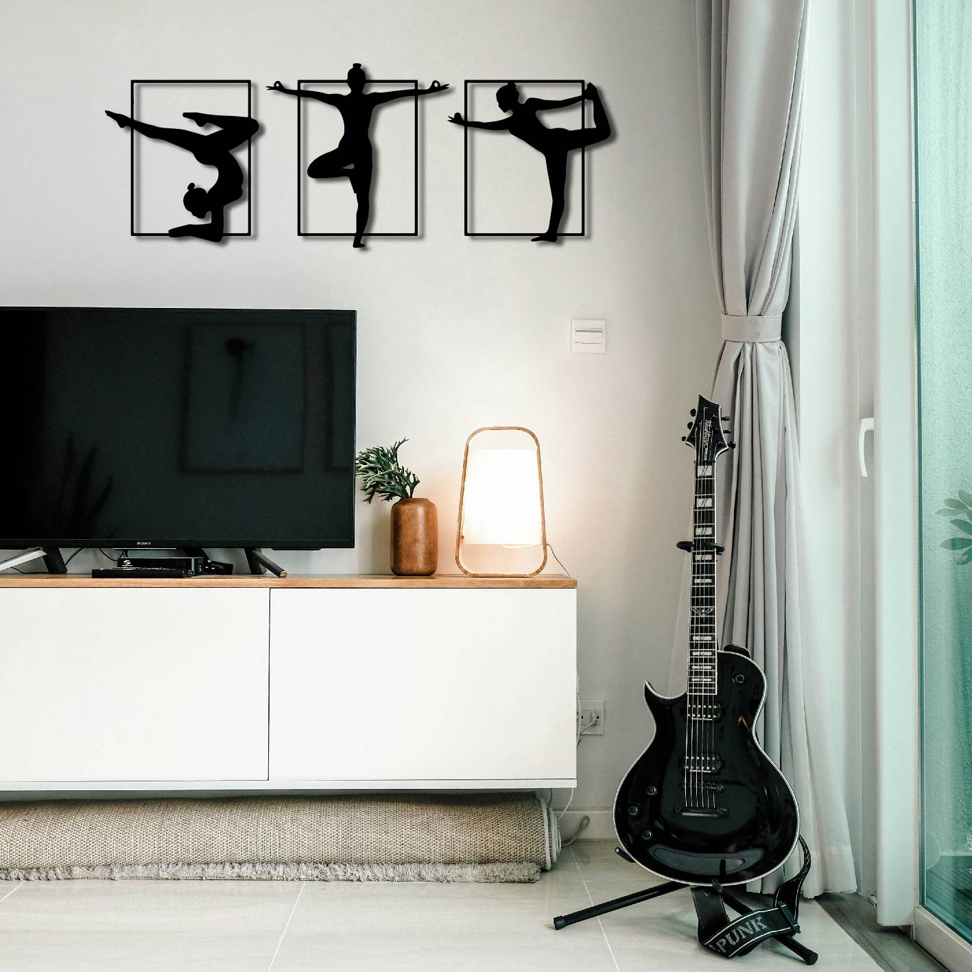 3 PIECE YOGA SET METAL WALL ART