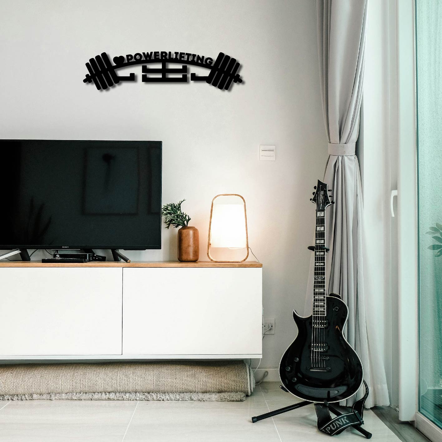 POWERLIFTING WEIGHTS METAL WALL ART