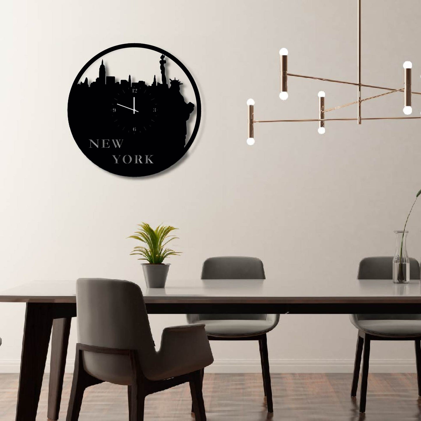NEW YORK METAL WALL ART CLOCK