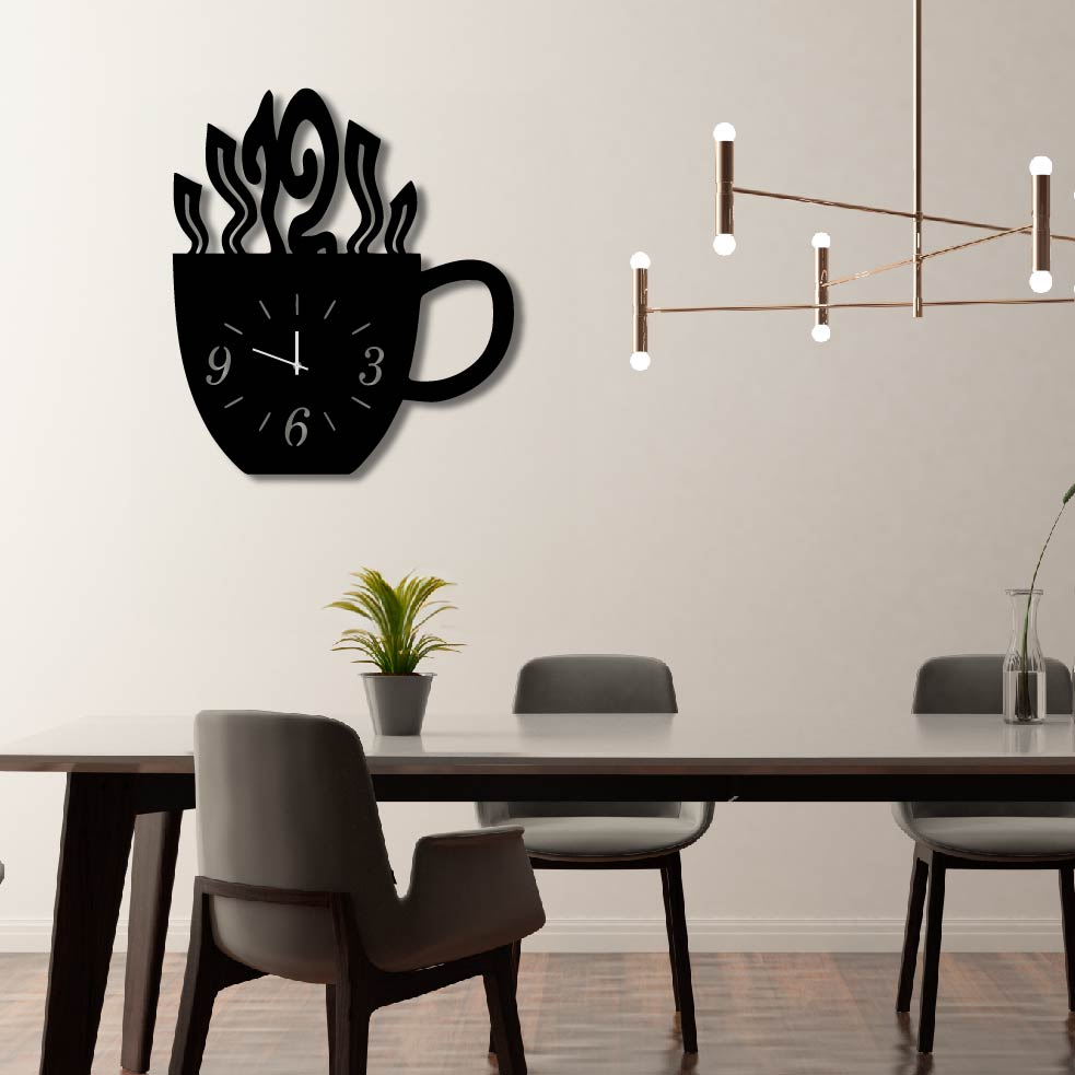 COFFEE METAL WALL ART CLOCK