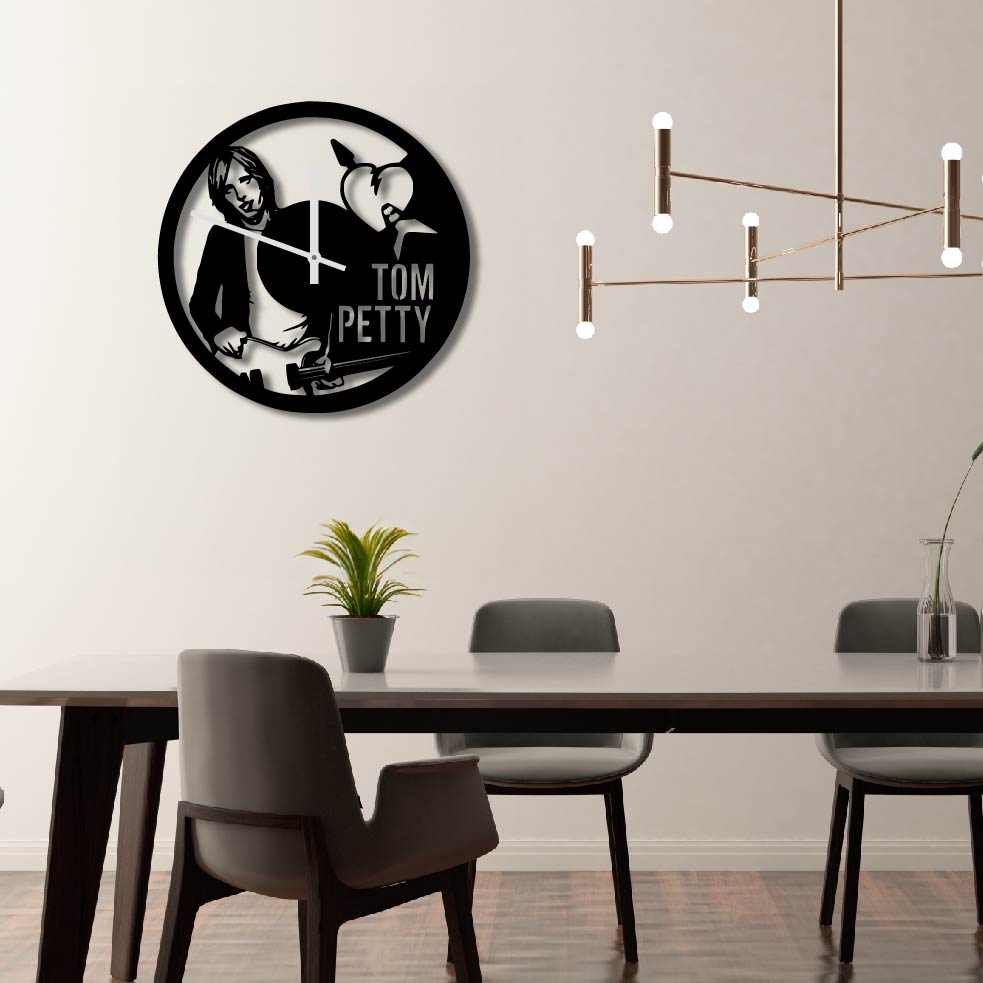 TOM PETTY METAL WALL ART CLOCK