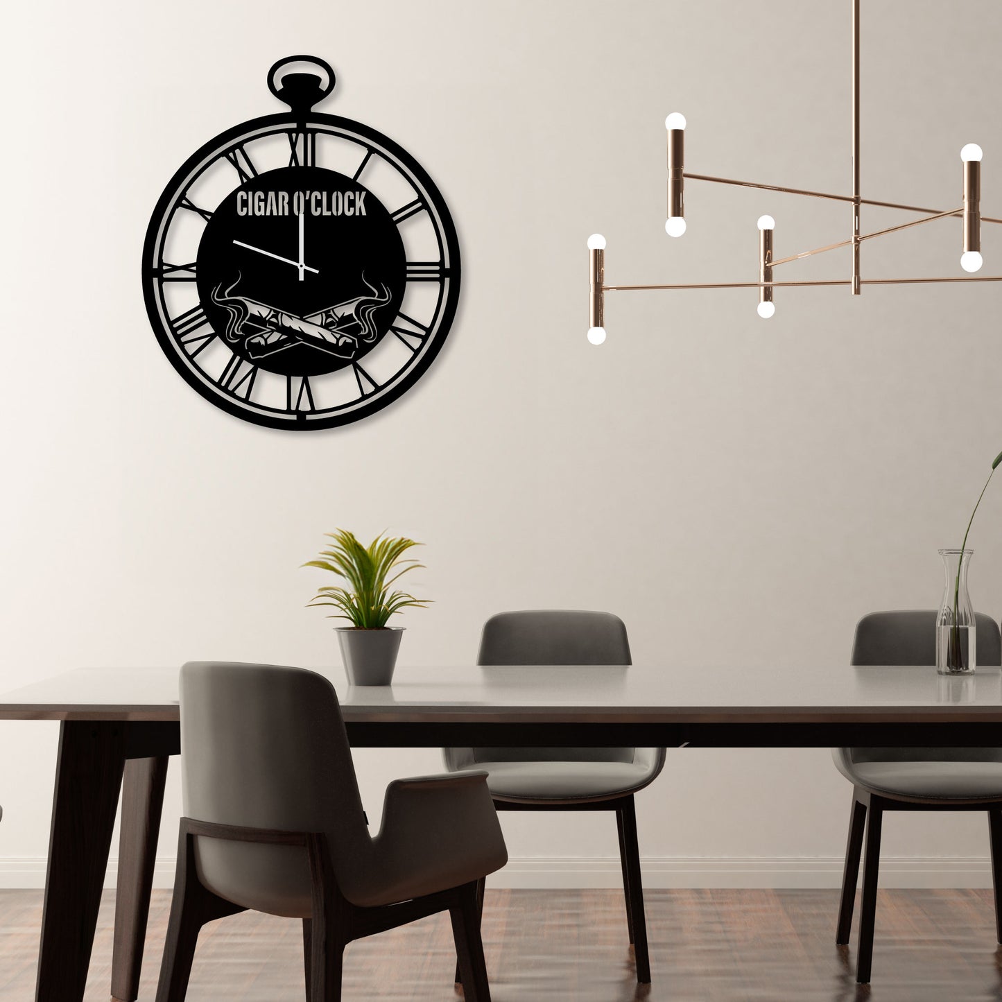CIGAR METAL WALL ART CLOCK