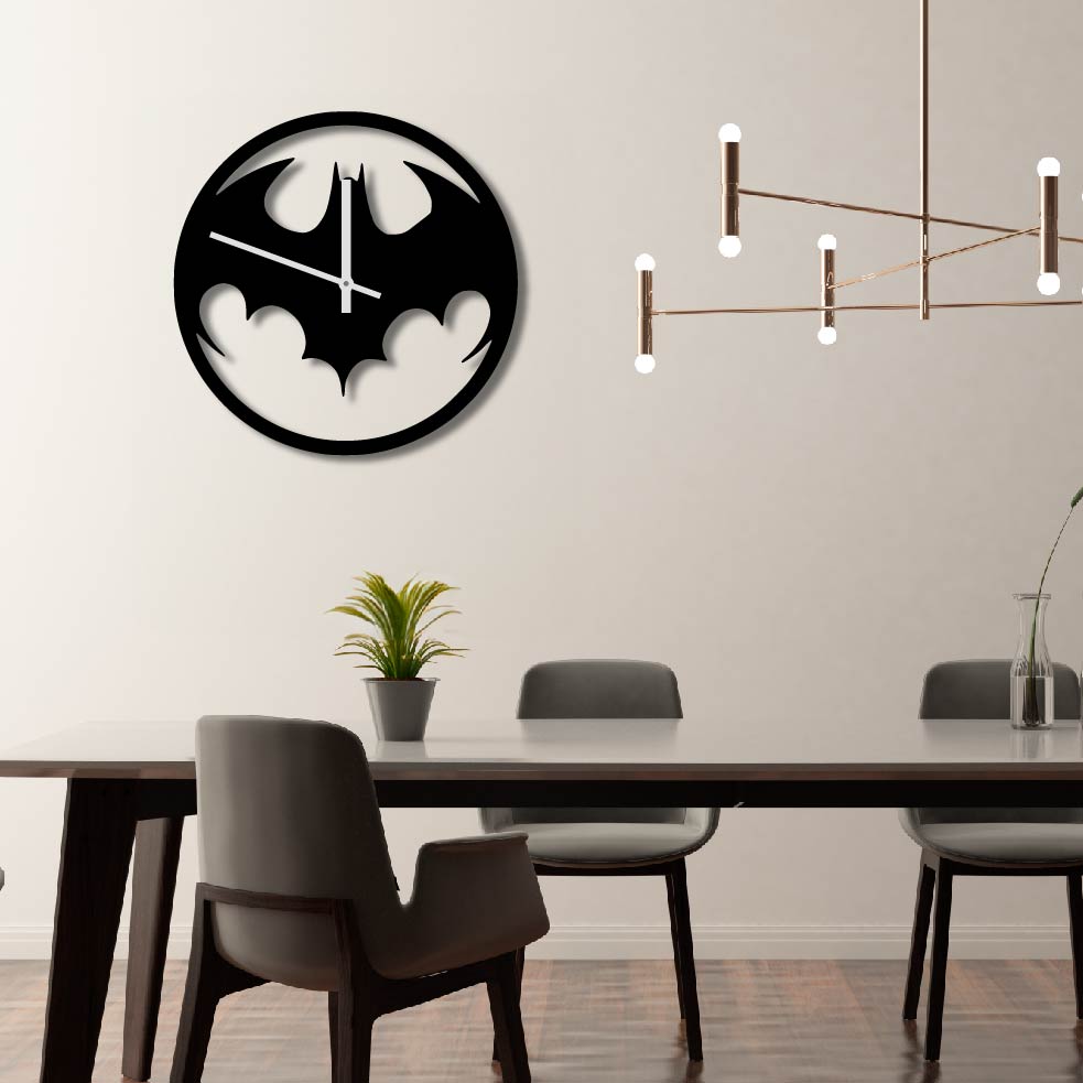 BATMAN LOGO METAL WALL ART CLOCK