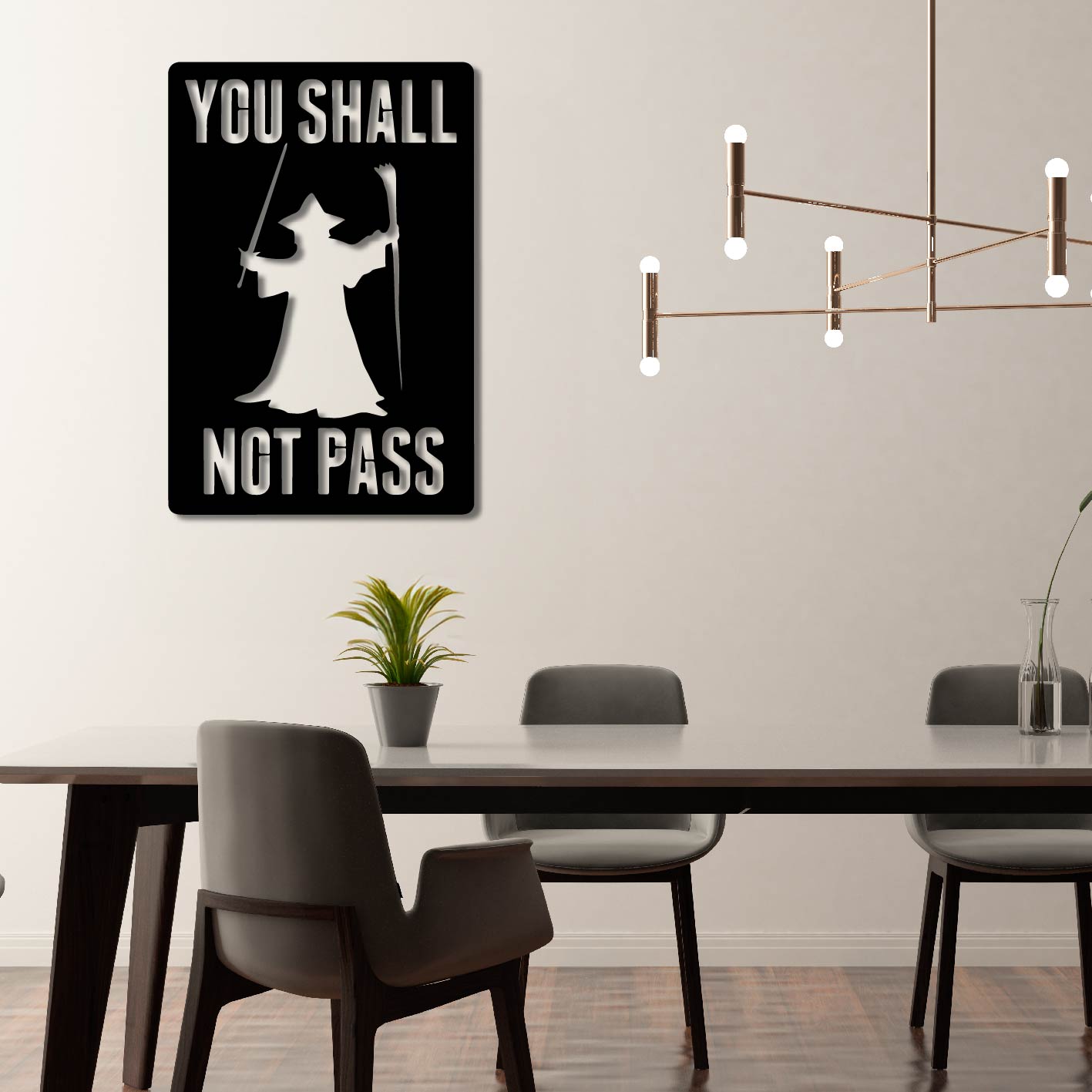 GANDALF YOU SHALL NO PASS METAL WALL ART