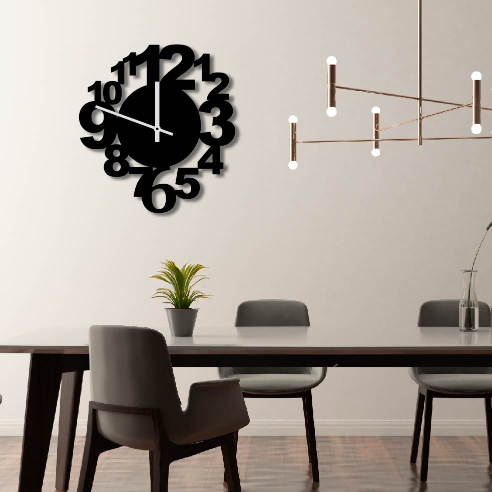 BOLD NUMBERS METAL WALL ART CLOCK