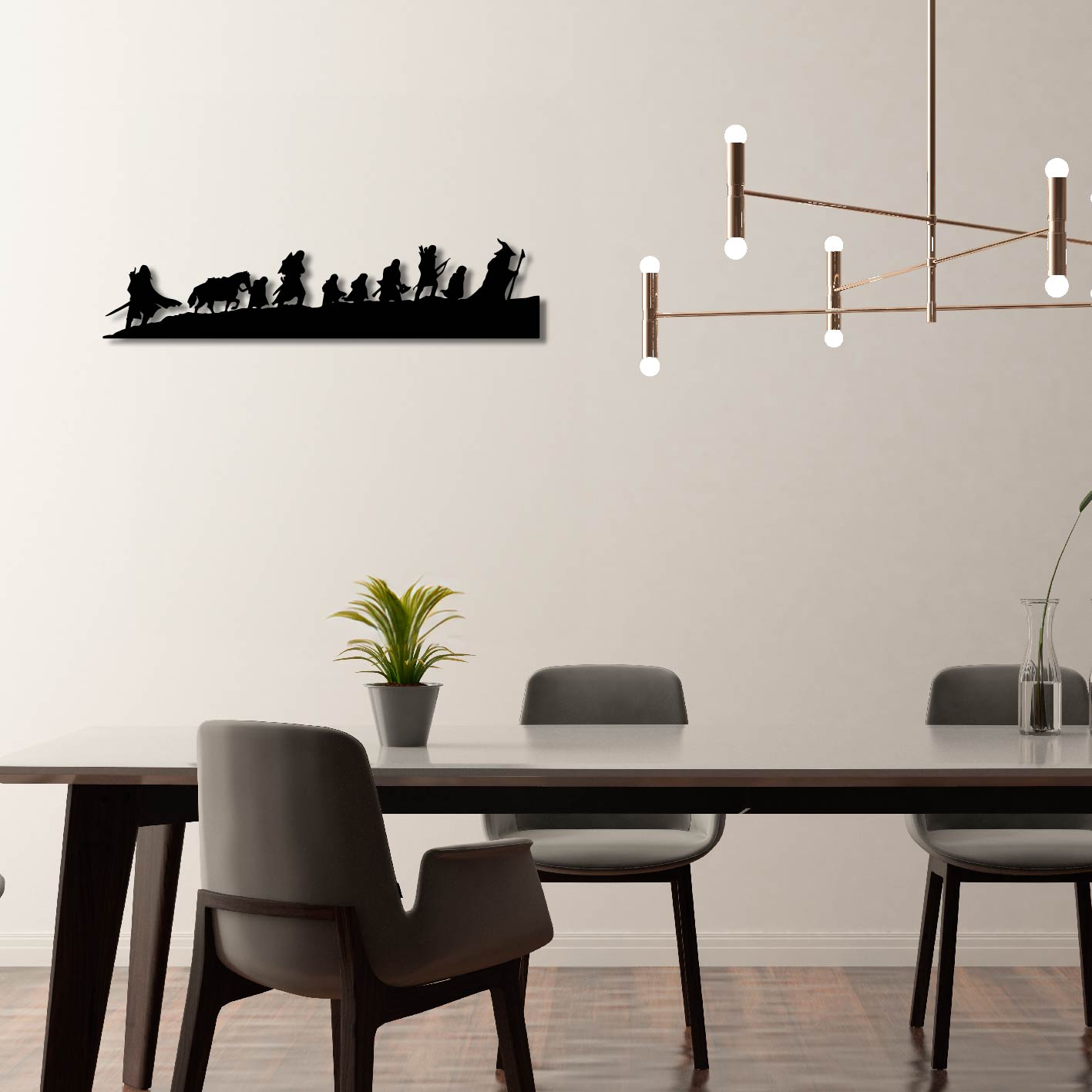 LORD OF THE RINGS FELLOWSHIP SILHOUETTE METAL WALL ART