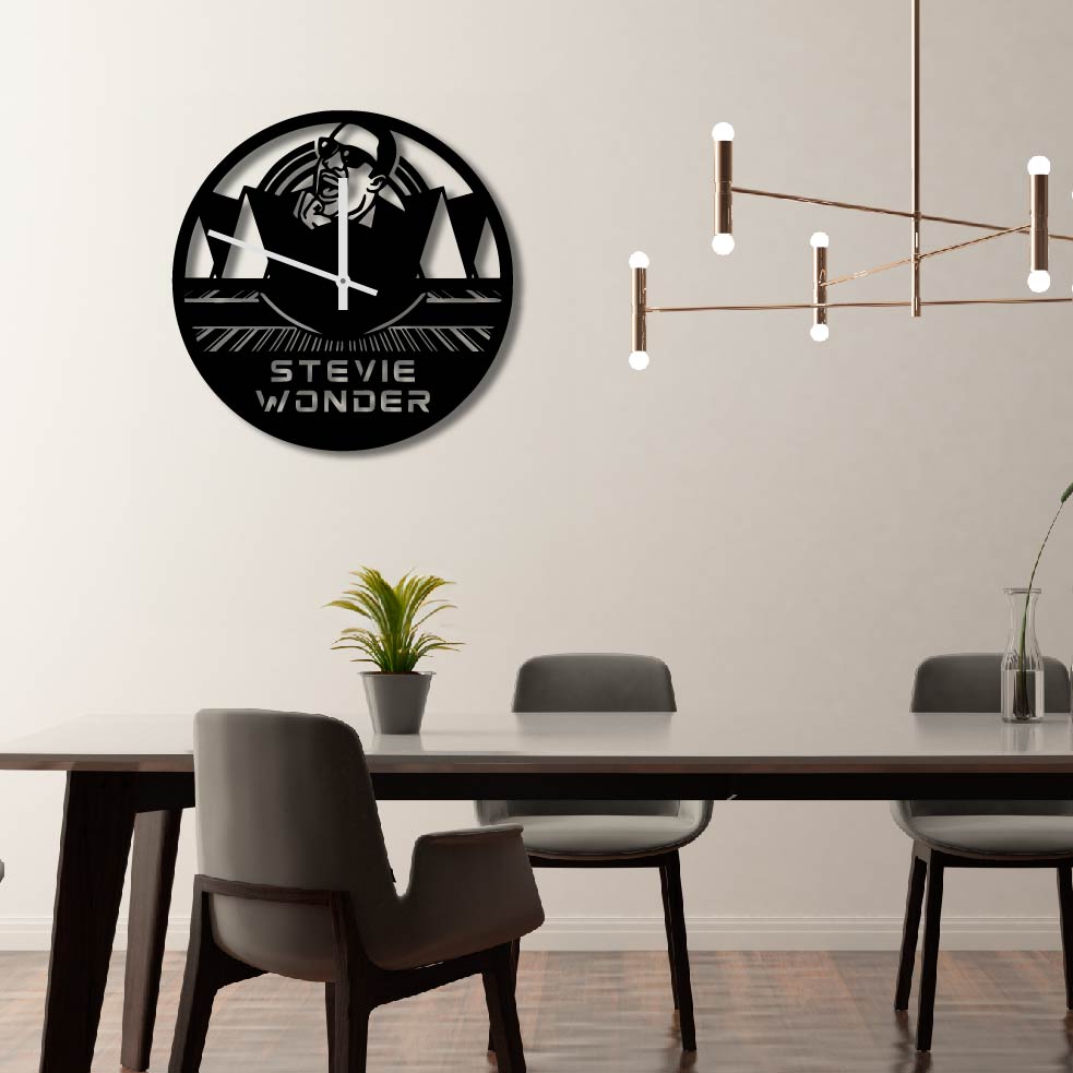 STEVIE WONDER METAL WALL ART CLOCK